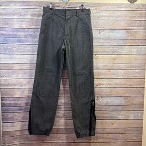 A.P.C. Denim Joggers Zip Leg Black Gray Size Small